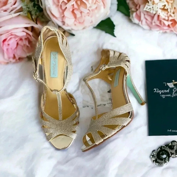 Betsey Johnson Glittery Heels Sz 8.5 - Picture 11 of 11